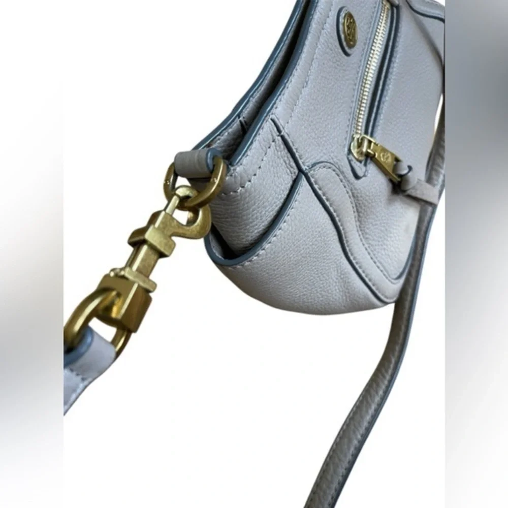 Tory Burch EUC Frances Leather Mini‎ Crossbod/shoulder Bag french Grey